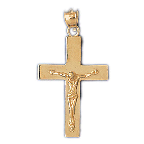 14k Yellow Gold Crucifix Charm