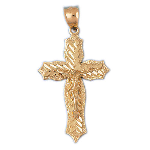 14k Yellow Gold Crucifix Charm