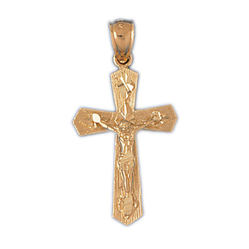 14k Yellow Gold Crucifix Charm