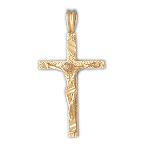 14k Yellow Gold Crucifix Charm