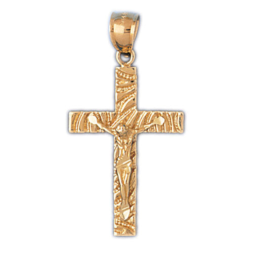 14k Yellow Gold Crucifix Charm