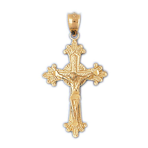 14k Yellow Gold Crucifix Charm