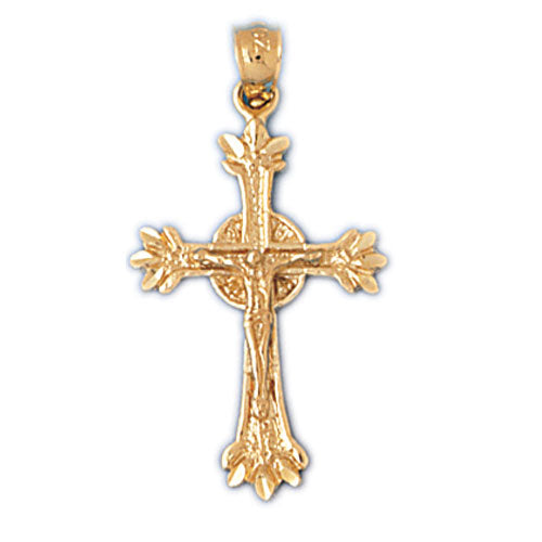 14k Yellow Gold Crucifix Charm