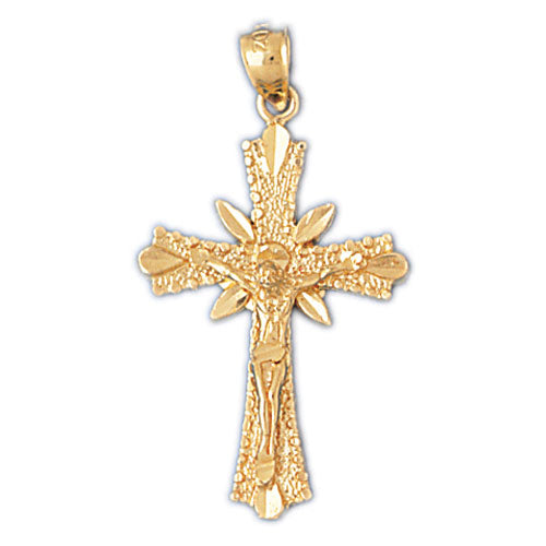 14k Yellow Gold Crucifix Charm