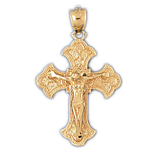 14k Yellow Gold Crucifix Charm