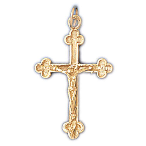 14k Yellow Gold Crucifix Charm