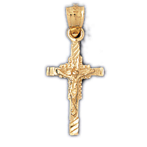 14k Yellow Gold Crucifix Charm