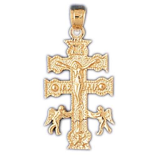 14k Yellow Gold Crucifix Charm