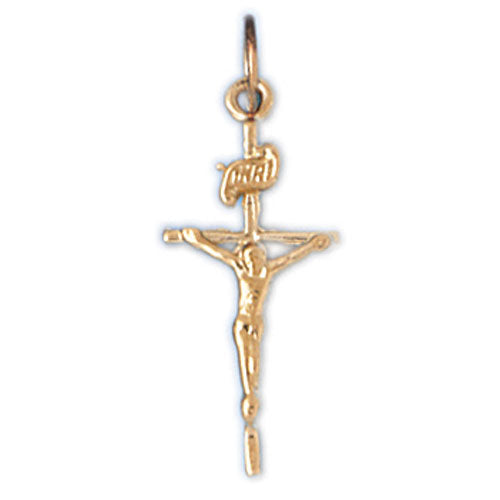 14k Yellow Gold Crucifix Charm