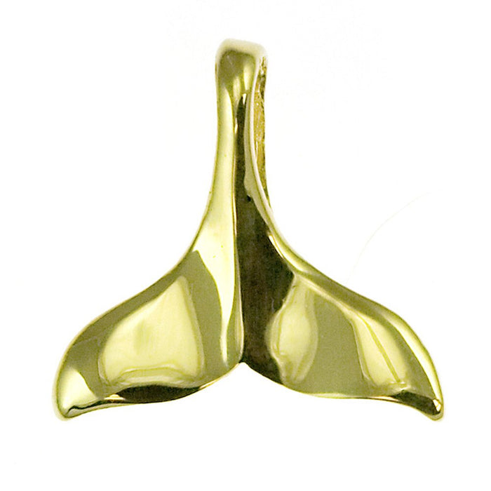 14k Yellow Gold Whale Tail Charm