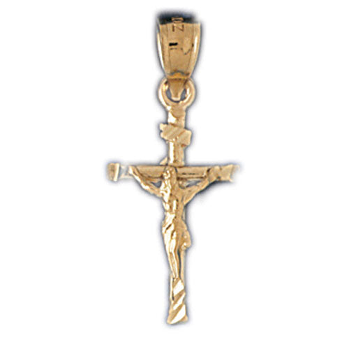 14k Yellow Gold Crucifix Charm