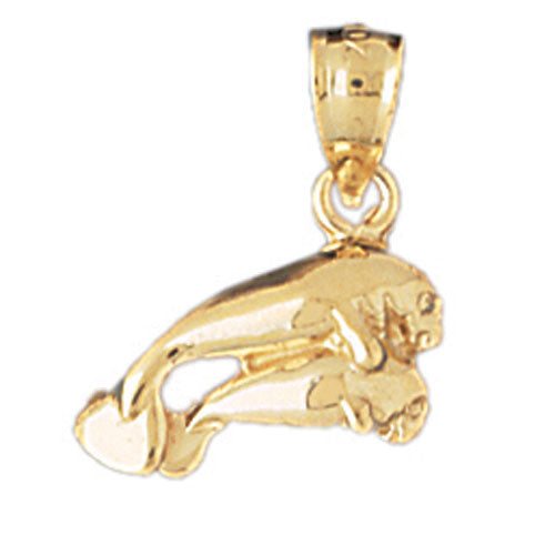 14k Yellow Gold Manatee Charm