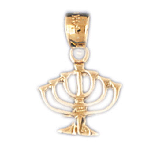 14k Yellow Gold Menorah Charm