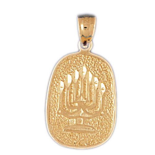 14k Yellow Gold Menorah Charm