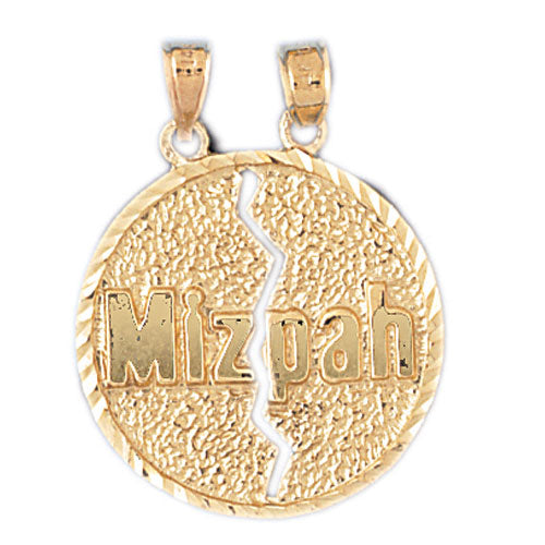 14k Yellow Gold Mizpah Charm