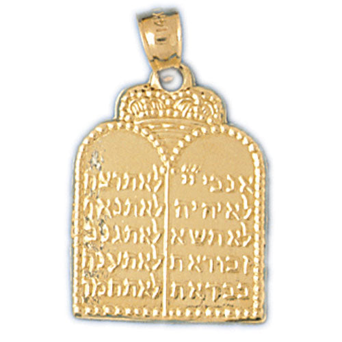 14k Yellow Gold Ten Commandments Charm