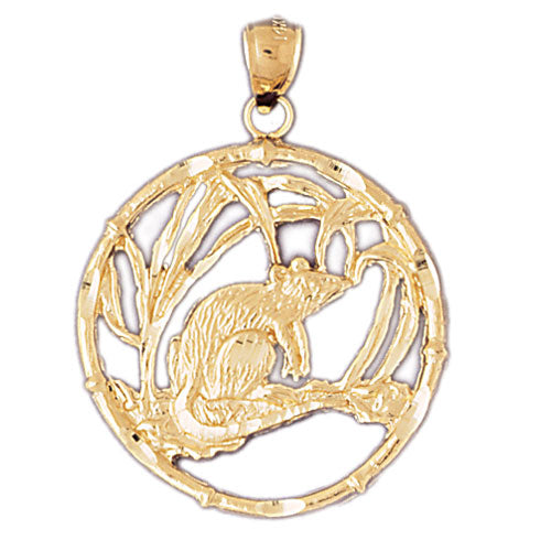14k Yellow Gold Chinese Zodiacs- Mouse Charm