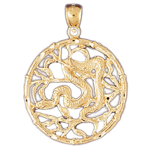 14k Yellow Gold Chinese Zodiacs - Snake Charm