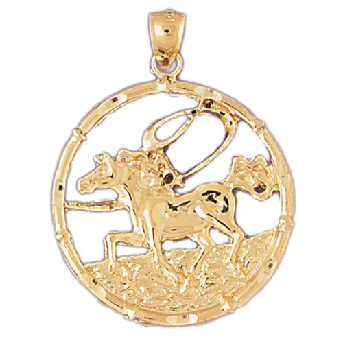 14k Yellow Gold Chinese Zodiacs - Horse Charm
