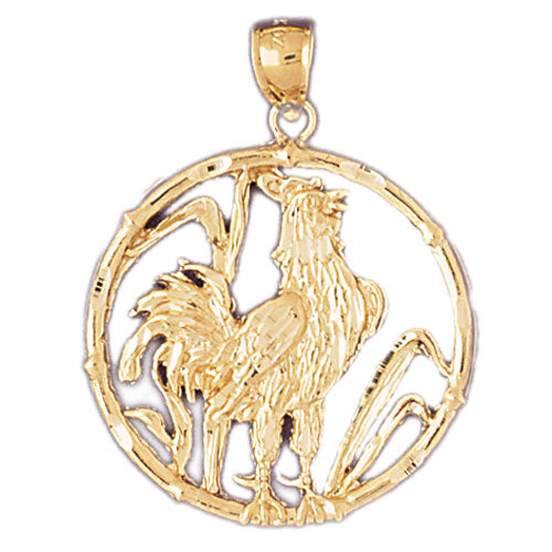 14k Yellow Gold Chinese Zodiacs - Rooster Charm