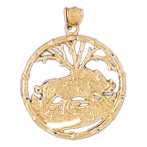 14k Yellow Gold Chinese Zodiacs- Boar Charm