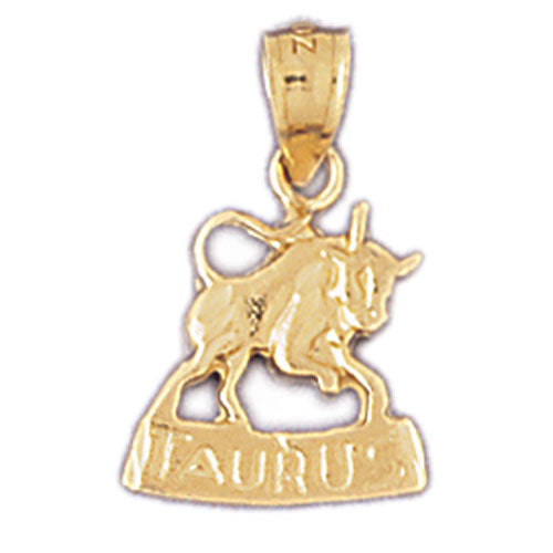 14k Yellow Gold Zodiac - Taurus Charm
