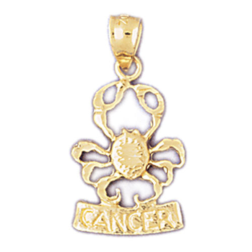 14k Yellow Gold Zodiac - Cancer Charm
