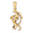 14k Yellow Gold Zodiac - Aquarius Charm