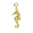 14k Yellow Gold Seahorse Charm