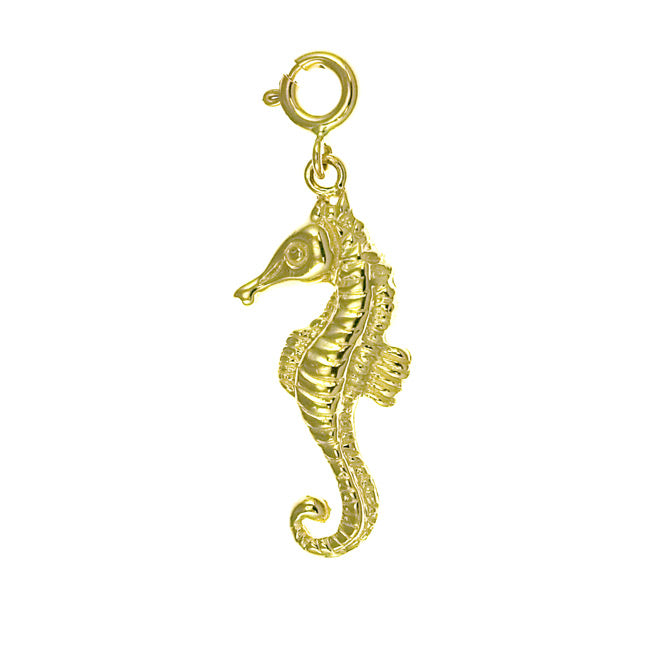 14k Yellow Gold Seahorse Charm