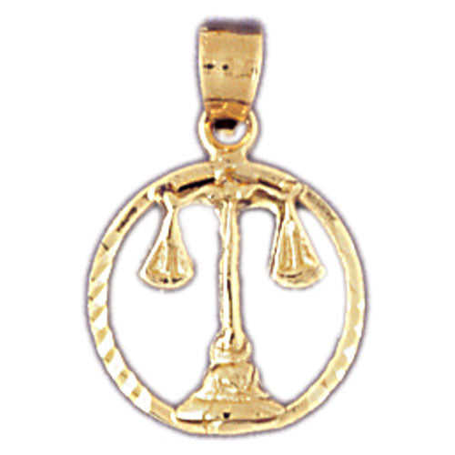 14k Yellow Gold Zodiac - Libra Charm