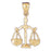 14k Yellow Gold Zodiac - Libra Charm