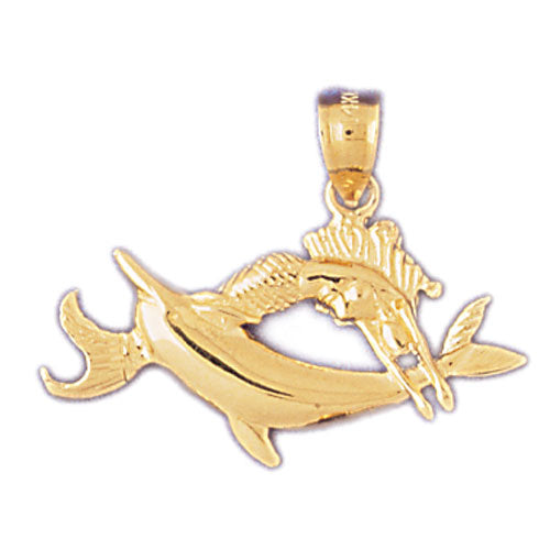 14k Yellow Gold Zodiac - Pisces Charm