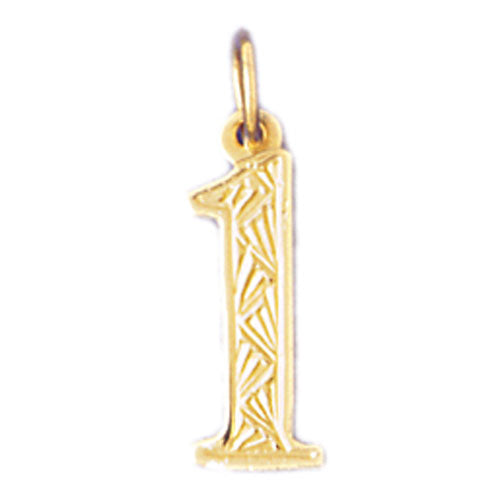 14k Yellow Gold One, 1 Charm