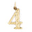 14k Yellow Gold Four, 4 Charm