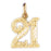 14k Yellow Gold Twenty One, 21 Charm