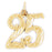 14k Yellow Gold Twenty Five, 25 Charm