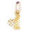 14k Yellow Gold #1, Number One Charm