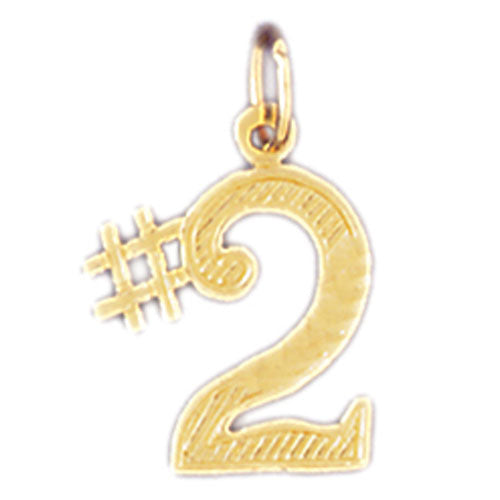 14k Yellow Gold #2, Number Two Charm