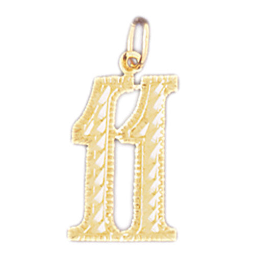 14k Yellow Gold 11, Eleven Charm