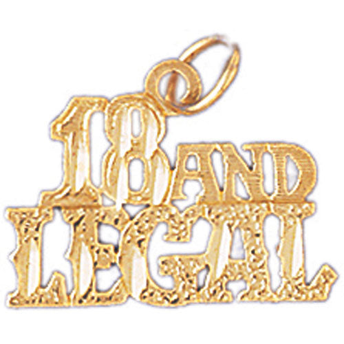 14k Yellow Gold 18 and Legal Charm