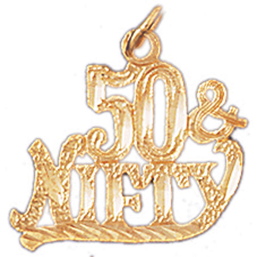 14k Yellow Gold 50 and Nifty, Fifty and Nifty Charm