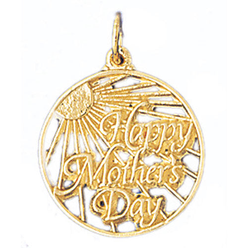 14k Yellow Gold Happy Mothers Day Charm