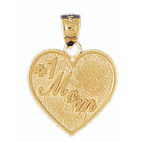 14k Yellow Gold #1 Mom Charm