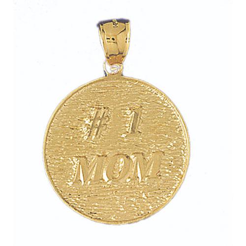14k Yellow Gold #1 Mom Charm