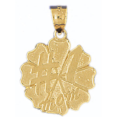 14k Yellow Gold #1 Mom Charm