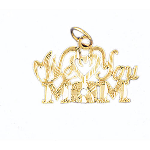 14k Yellow Gold We Love You Mom Charm