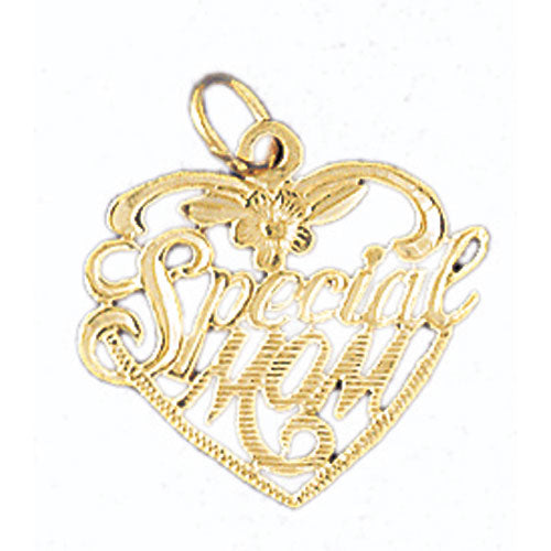 14k Yellow Gold Special Mom Charm