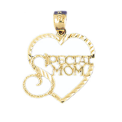 14k Yellow Gold Special Mom Charm