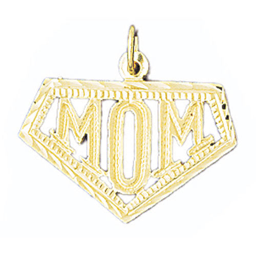 14k Yellow Gold Mom Charm